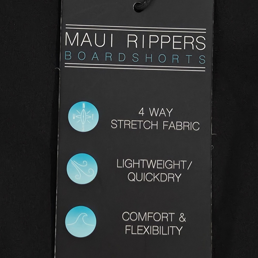 Maui Rippers Board Shorts Women 3X Black NEW 4Way Stretch Quick Dry Cargo Pocket - Picture 2 of 6